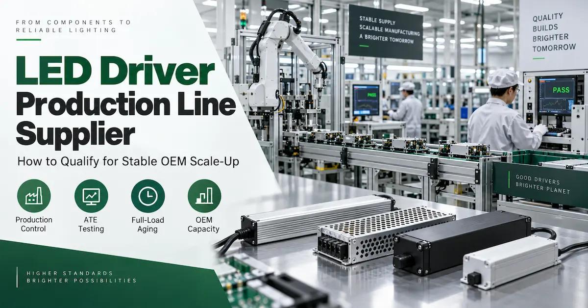 How to Qualify an LED Driver Production Line Supplier for Stable OEM Scale-Up - Blog article cover image