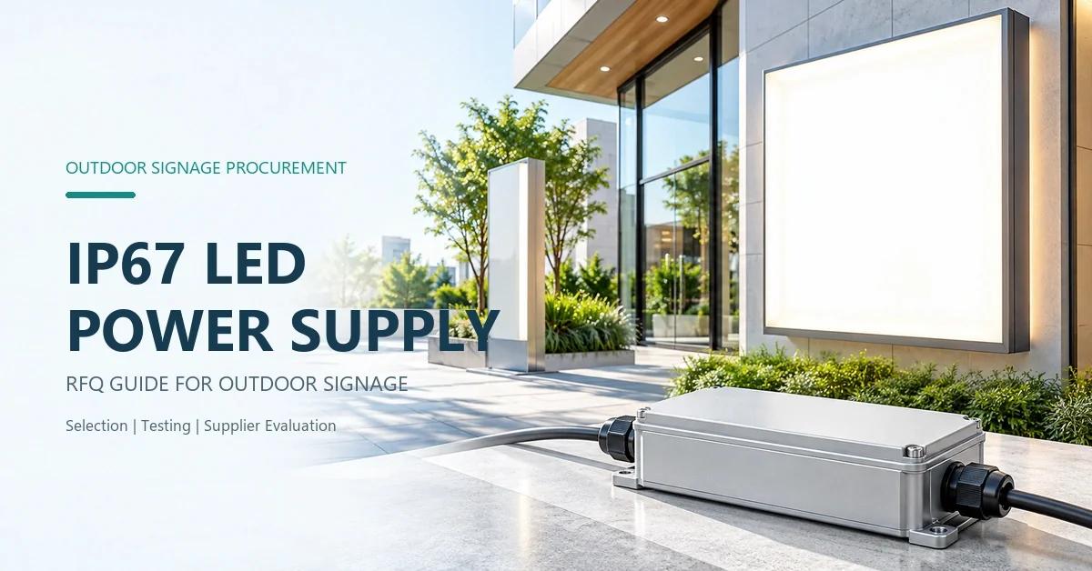 How to Prepare an IP67 LED Power Supply Supplier RFQ for Outdoor Signage Projects - Blog article cover image